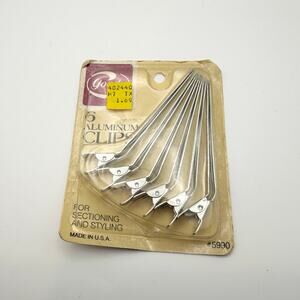 Goody Vintage NOS 1982 6 Aluminum Sectioning Styling Clips #5990 Sealed